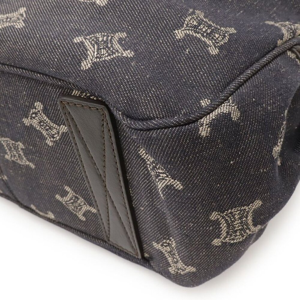 Celine Paris Macadam Boogie Bag Tote Denim Leather Black Silver - Picture 3 of 8